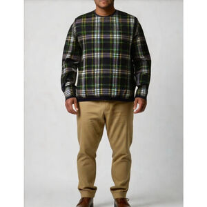 Men's Bugle Boy Plaid Pullover XXL Blue Green Golf Performance Outdoor Polyester